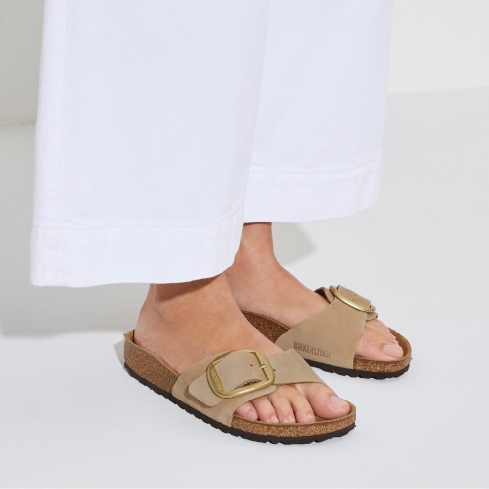 Birkenstock🍂Madrid BIG buckle leather sandals sandcastle size 41 US 10-10.5 - Picture 2 of 16